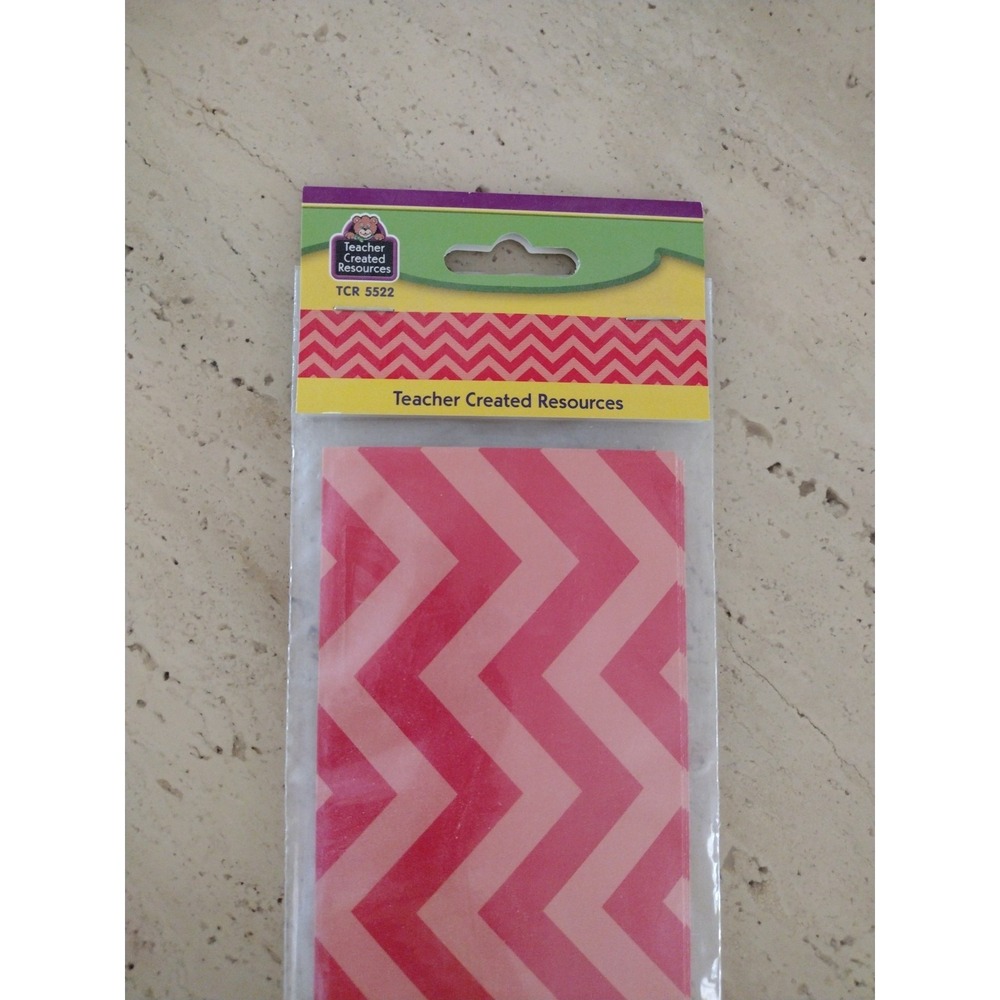 Teacher Created Resources Red And Pink  Chevron Border 35 Feet  Border Trim 5522